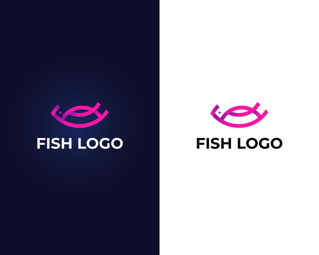 bokstaven h med fisk logotyp design vektor mall