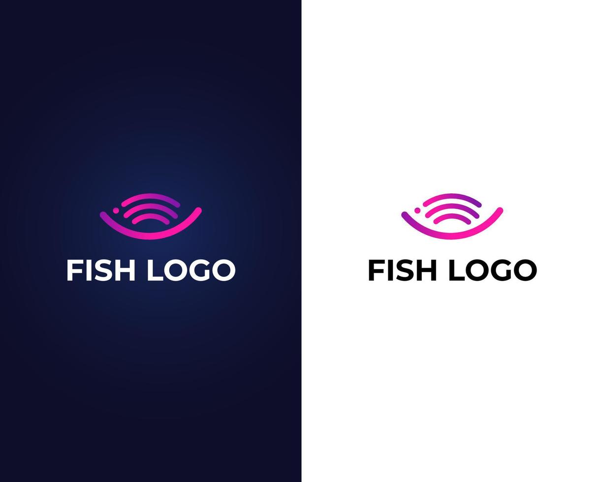 cool fisk linje logotyp, enkel och cool fisk logotyp mall vektor