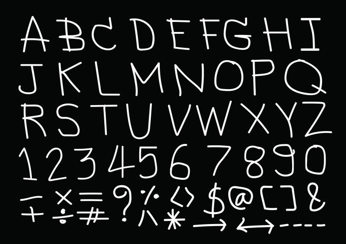 Handtecknad bokstäver font vektor