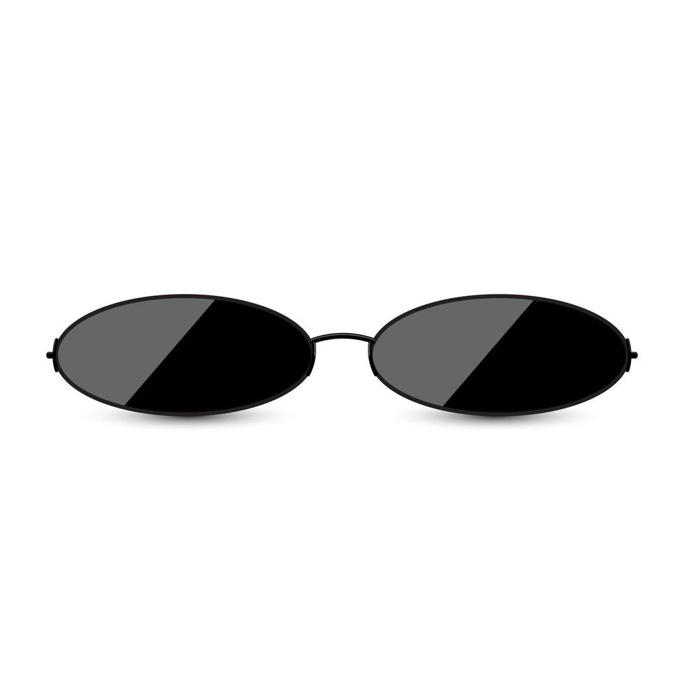 svarta moderna solglasögon med mörkt glas på vit bakgrund. vektor