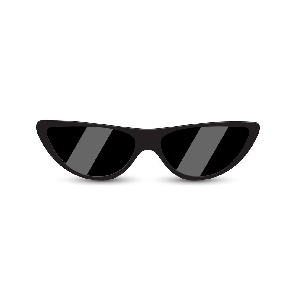 schwarze moderne sonnenbrille mit dunklem glas auf weißem hintergrund. vektor