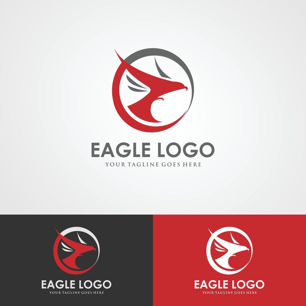abstraktes Adler-Terbang-Logo, Ruang Negatif Kepala Elang Terbang-Logo vektor