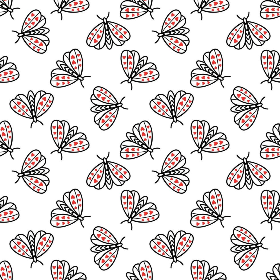 nahtloses Muster mit Schmetterlingen und Motten vektor