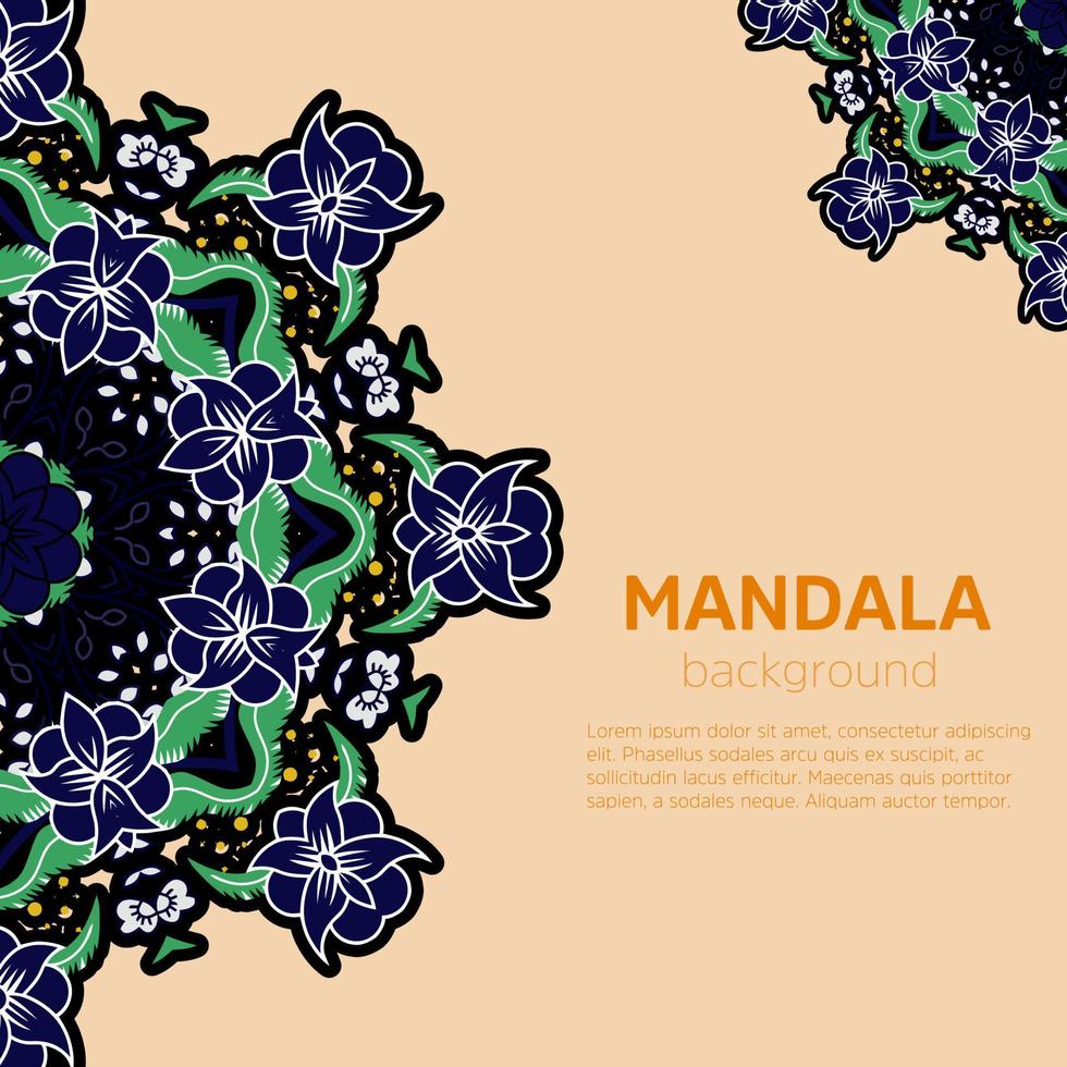 Textvorlage im Blumen-Mandala-Stil vektor