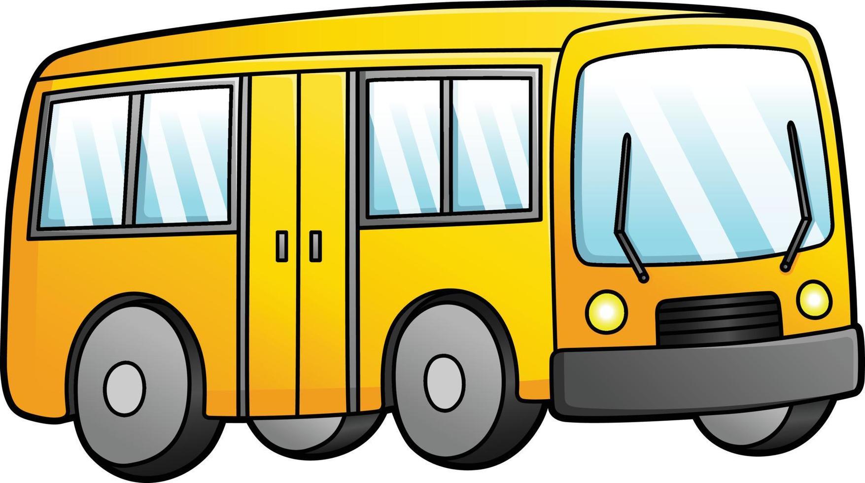 buss tecknad clipart färgad illustration vektor