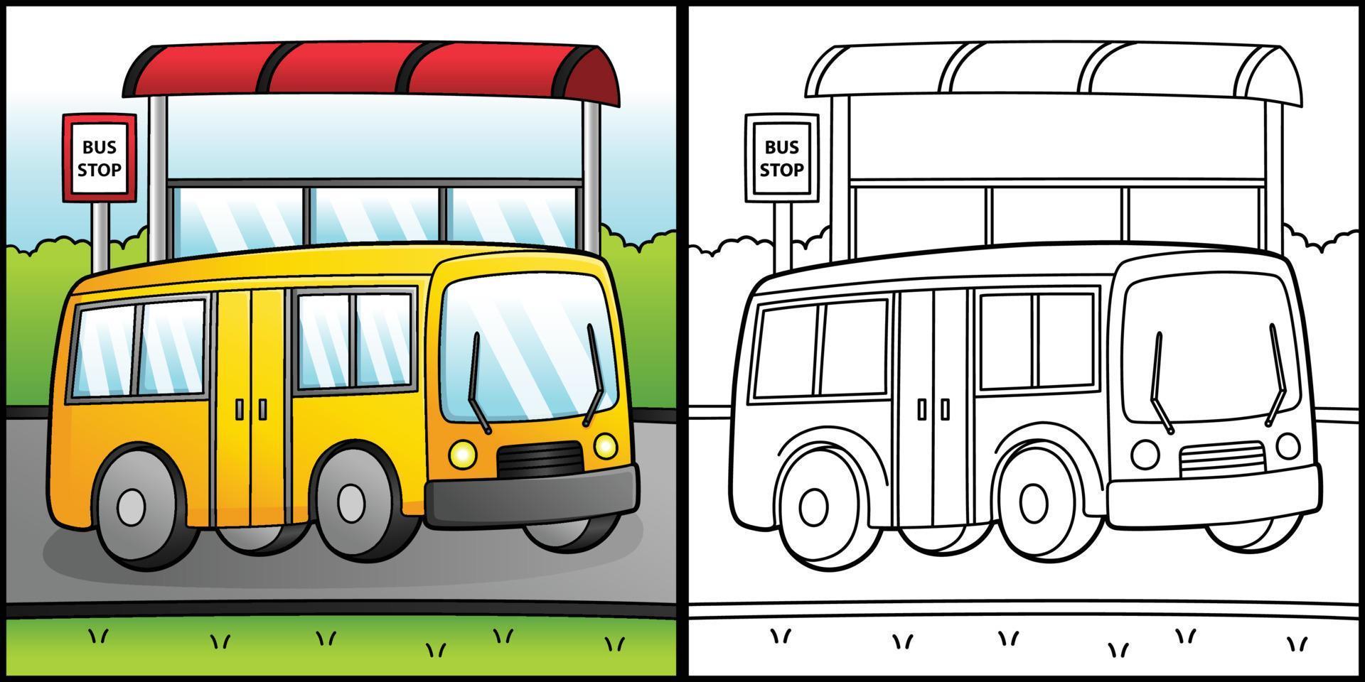 bus ausmalbilder fahrzeug illustration vektor