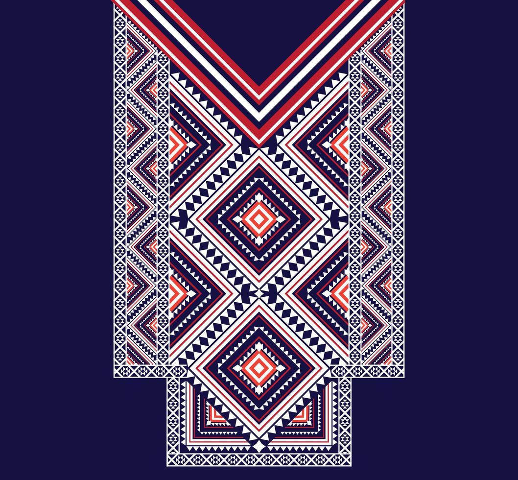 halslinje broderi etnisk, geometrisk, tribal, orientalisk, traditionell, halsbandsdesign för modekvinnor vektor