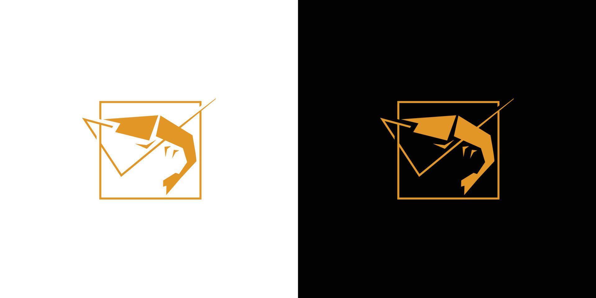 modern och abstrakt räkor logotyp design vektor