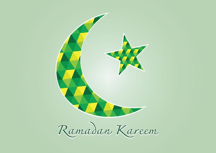 Ramadan Kareem Bunter Mond und Stern für den heiligen Monat der Muslime vektor