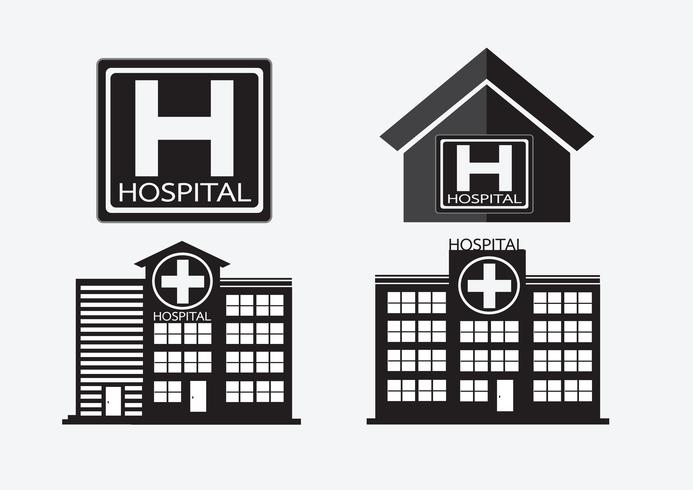 Sjukhusbyggnad ikon design i illustration vektor