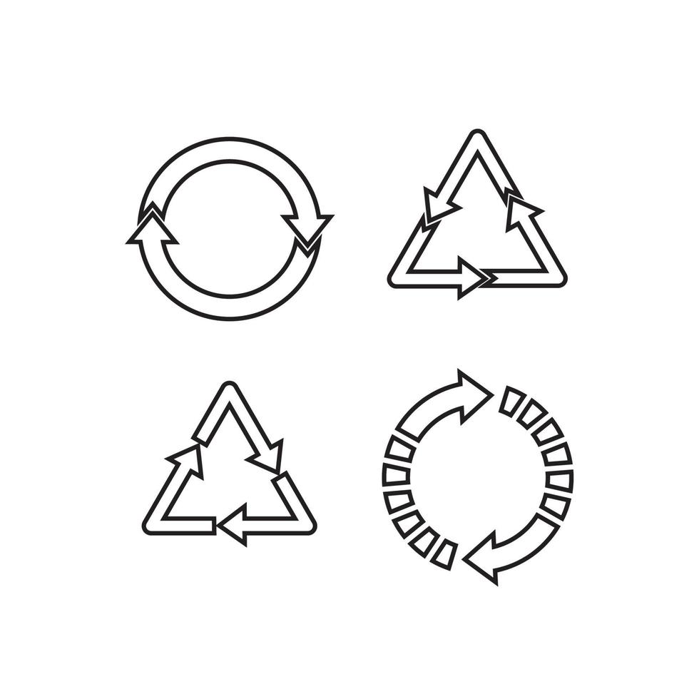 återvinna återvinning symbol. vektor illustration. isolerad på vit bakgrund.