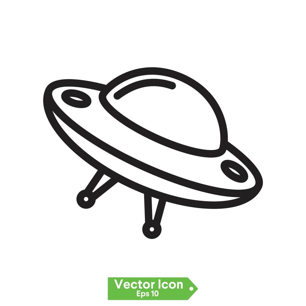 ufo flygande rymdskepp ikon vektor