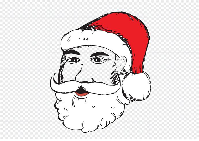 Santa Claus für die Weihnachtshand gezeichnet vektor
