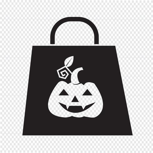 Halloween väska ikon vektor