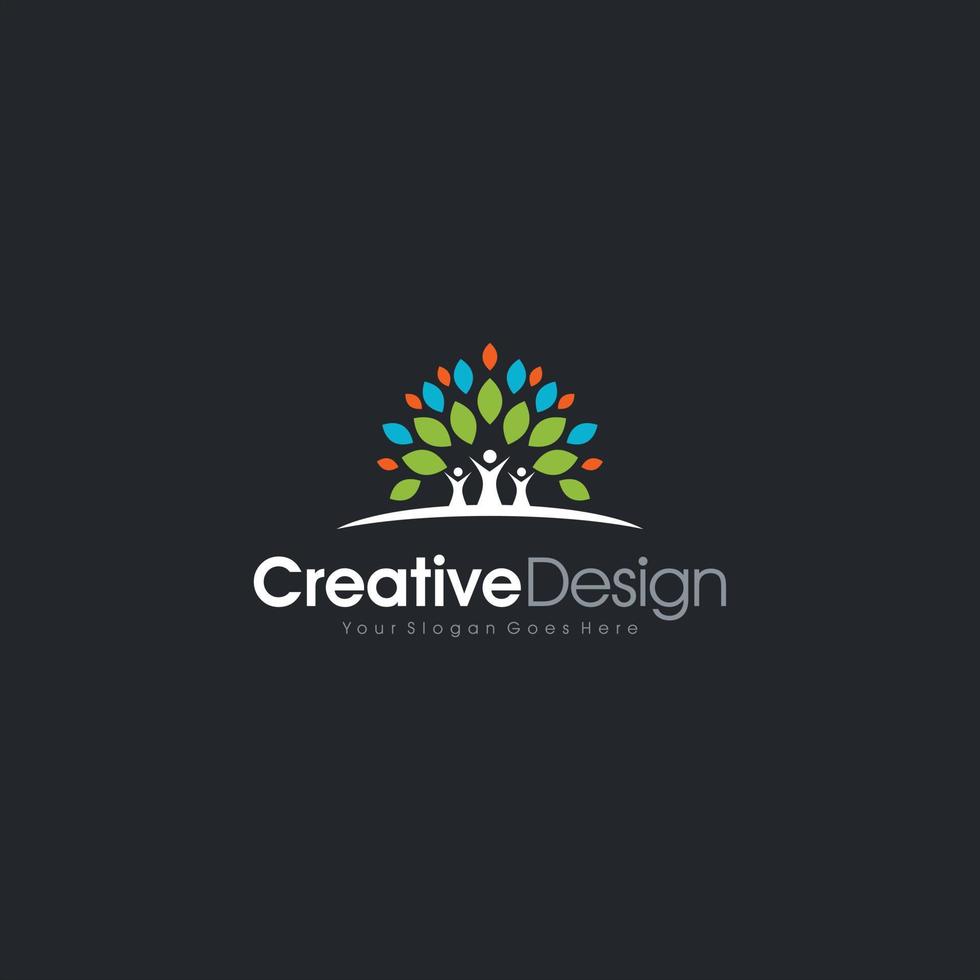 natürliche Logo-Leute entwerfen Vektor, Emblem, Designkonzept, kreatives Symboldesign-Vektorelement für Identität, Firmenzeichen oder kreatives Design der Ikone vektor