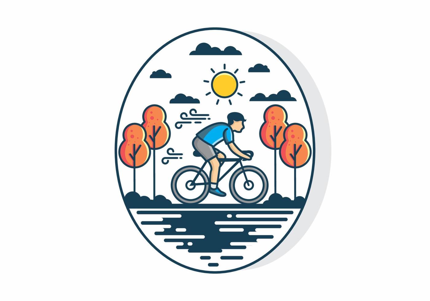 rida en cykel platt illustration vektor