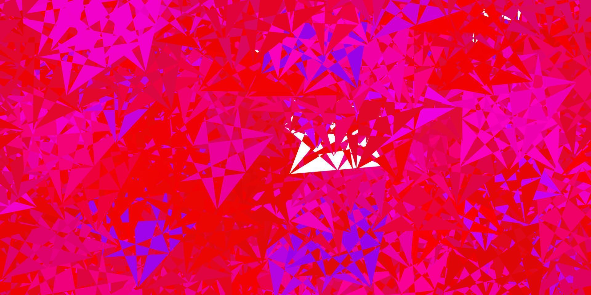 dunkelblaues, rotes Vektormuster mit polygonalen Formen. vektor