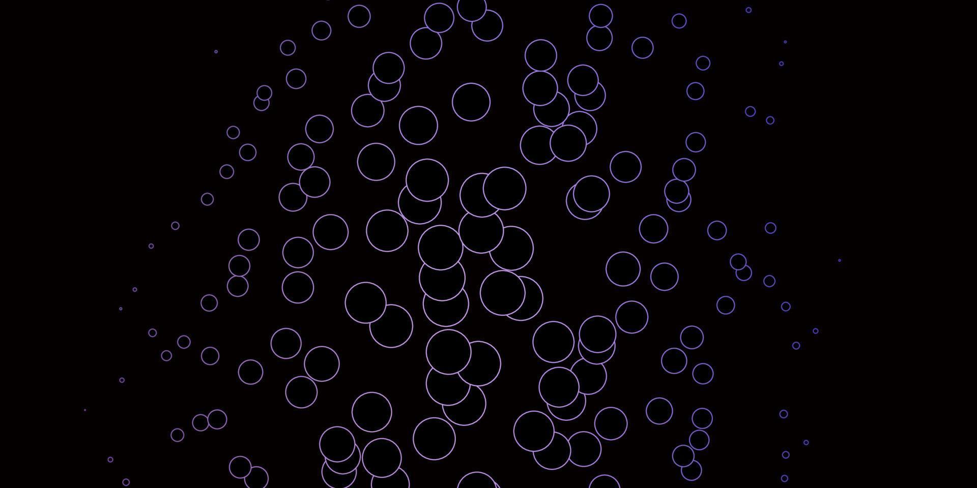 mörk lila vektor layout med cirkel former.