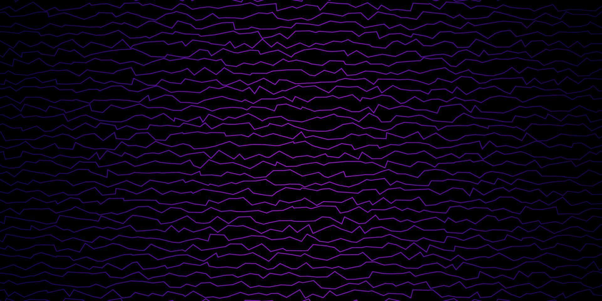dunkelviolette Vektorschablone mit gekrümmten Linien. vektor