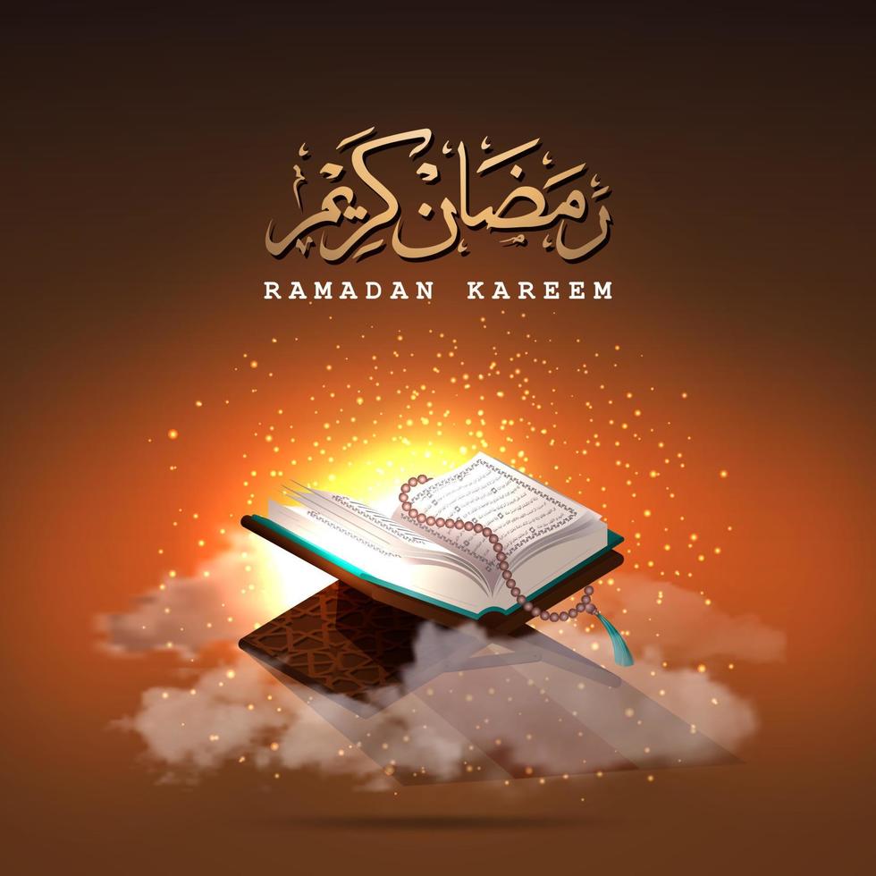 islamisk ramadan kareem gratulationskort vektor illustration begreppet arabisk religion, Koranen sura. ramadan semester.