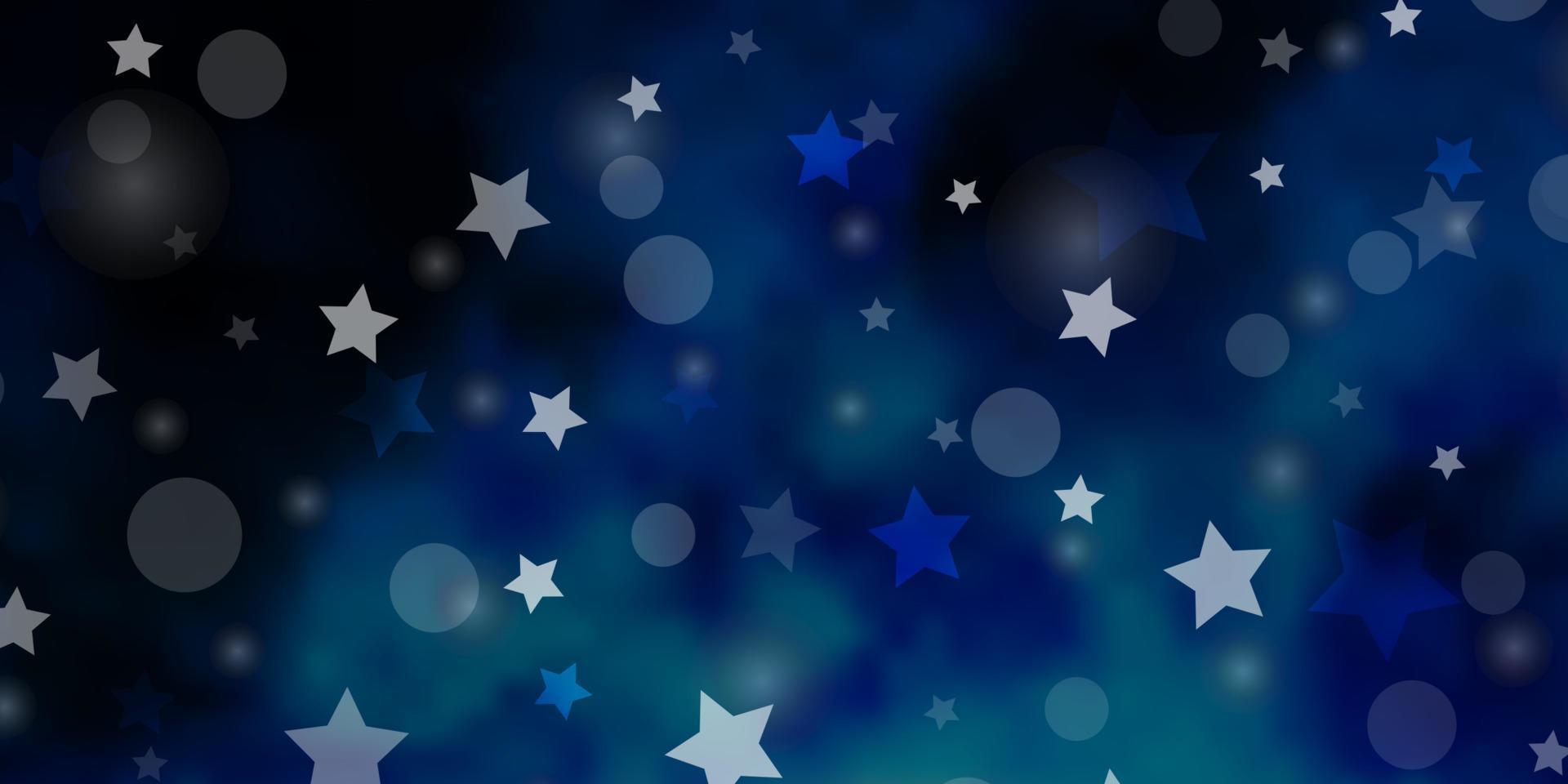 ljusblå vektor bakgrund med cirklar, stjärnor.