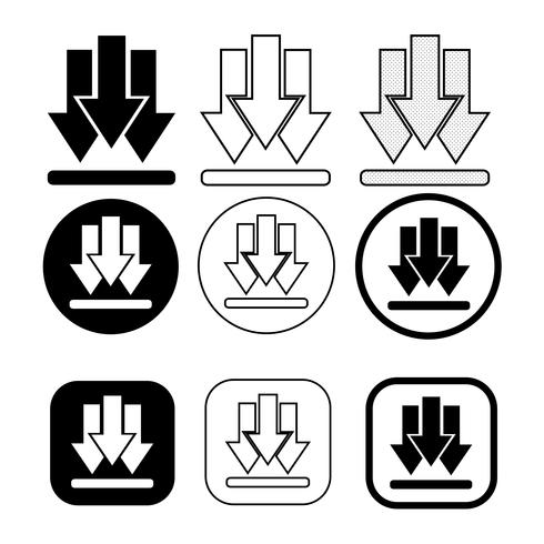 Satz von einfachen Zeichen Download-Symbol vektor