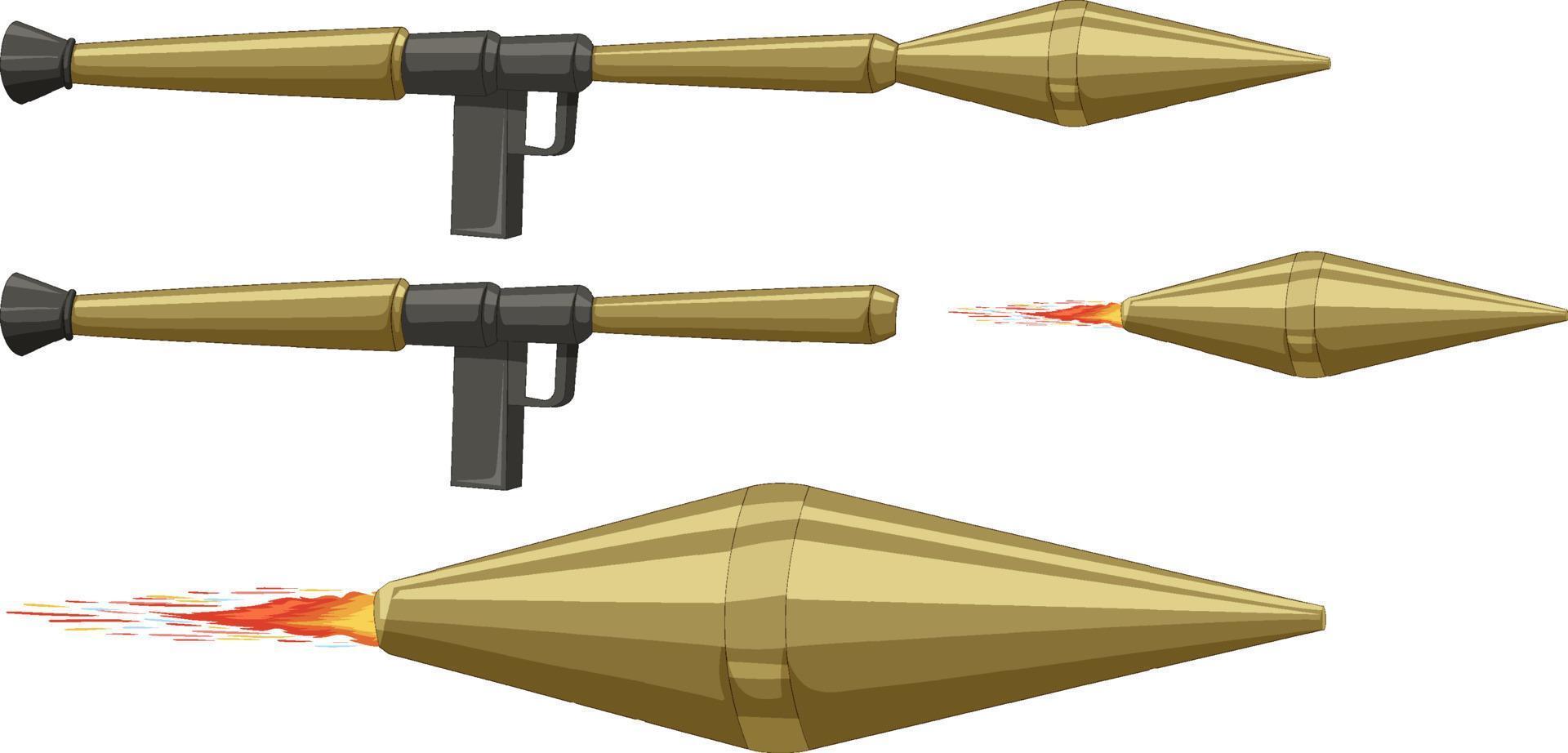 Raketengetriebene Granate auf weißem Hintergrund vektor