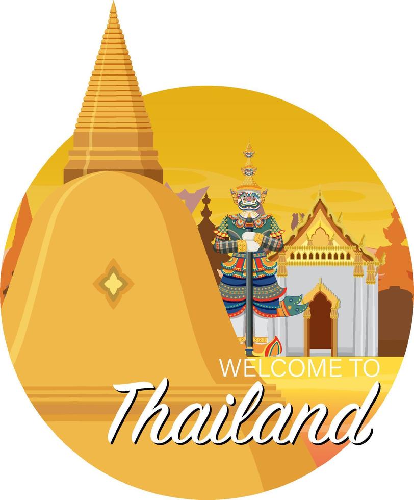 reise thailand attraktion und landschaftstempel symbol vektor