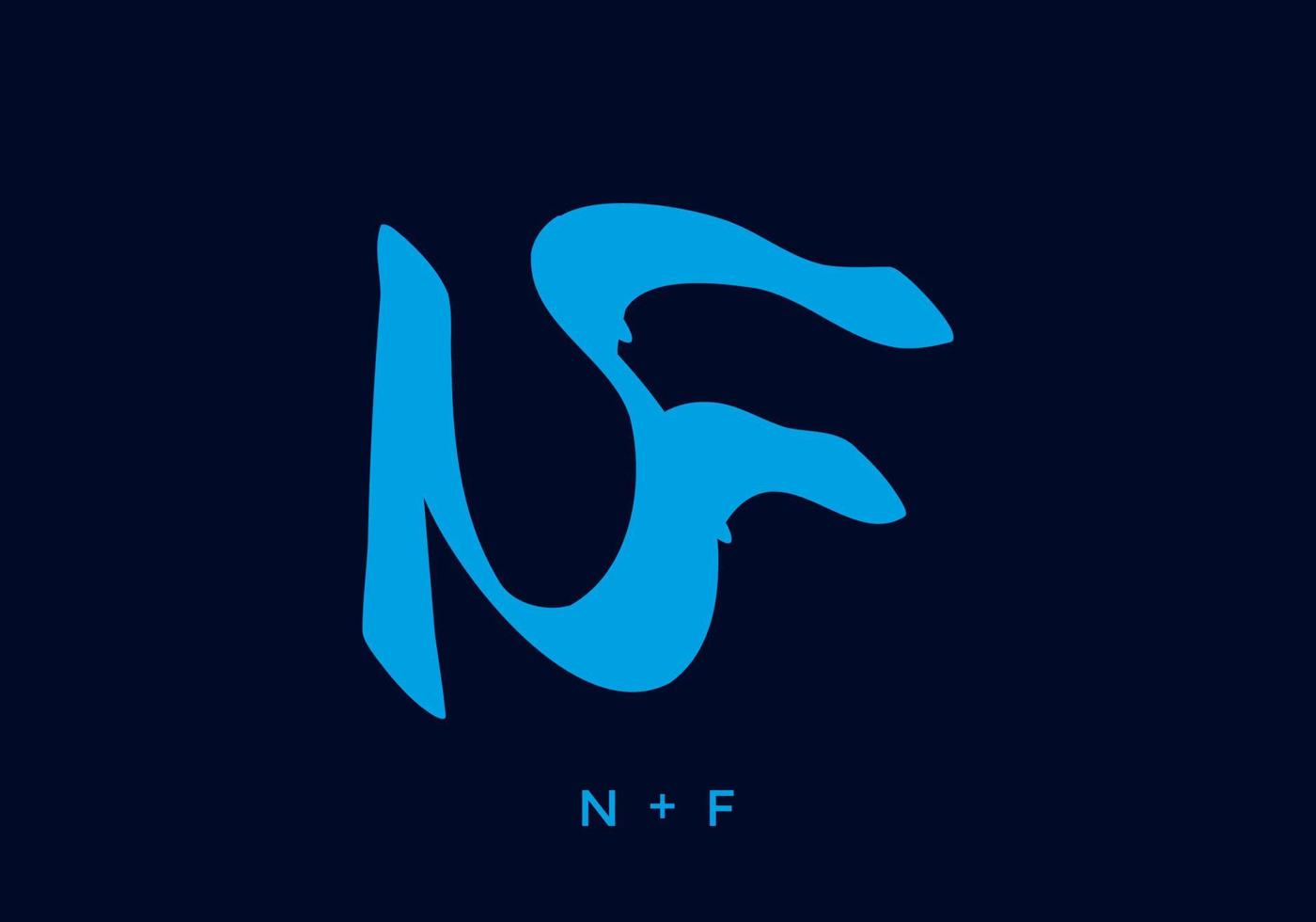 blaue Farbe des Anfangsbuchstabens nf vektor