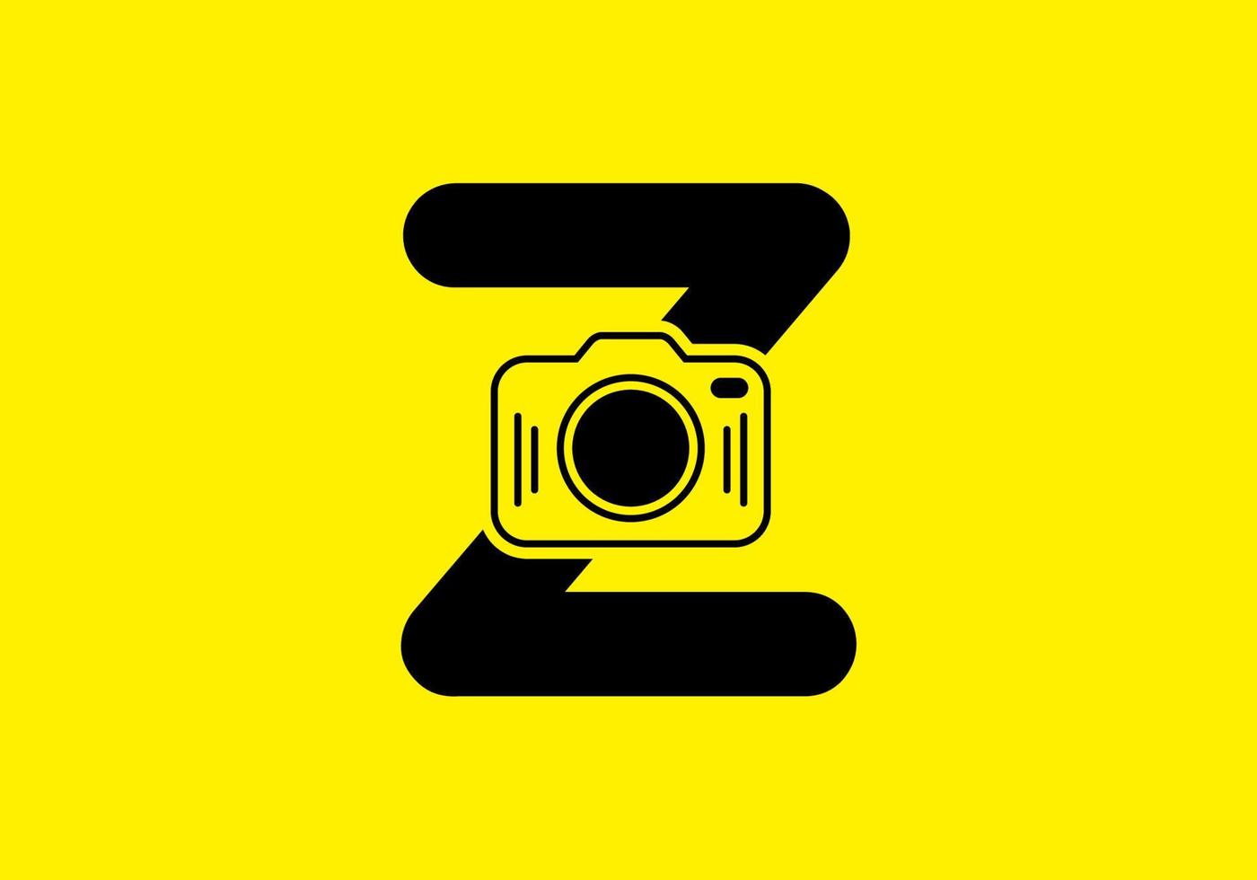 schwarz gelb des Anfangsbuchstabens z mit Kamera vektor