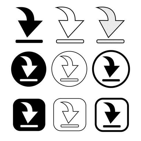 Satz von einfachen Zeichen Download-Symbol vektor