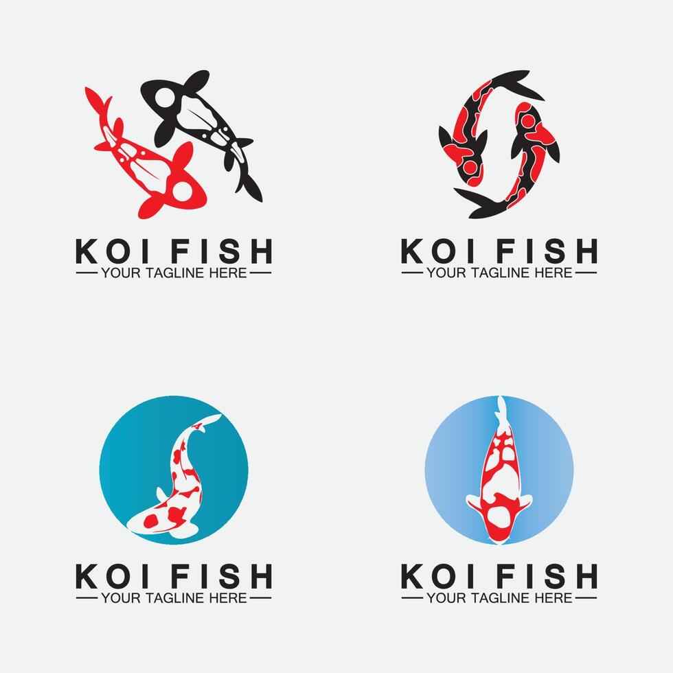 koi fisk logotyp design vektor mall