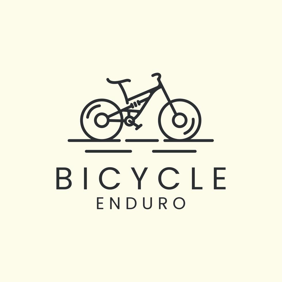 enduro cykel med linjekonst stil logotyp ikon malldesign. cykel, berg, utförsåkning, cykling, vektorillustration vektor