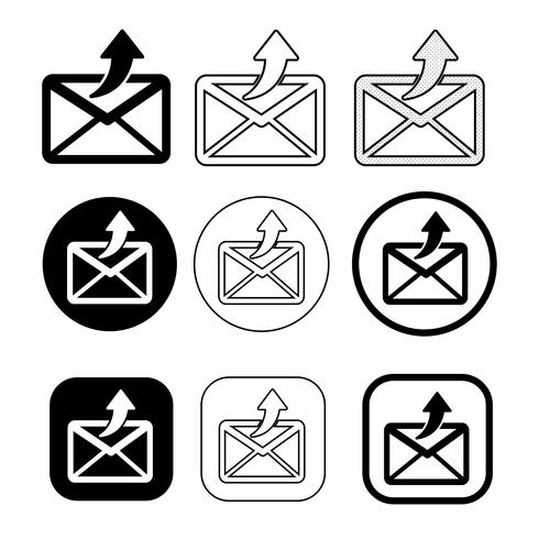uppsättning enkla tecken e-postikonen e-postsymbol vektor