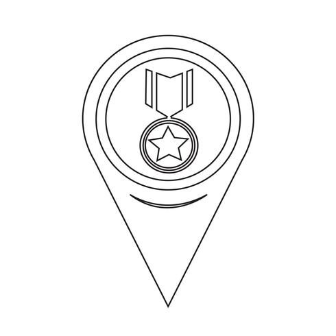 Kartenzeiger-Medaille-Symbol vektor