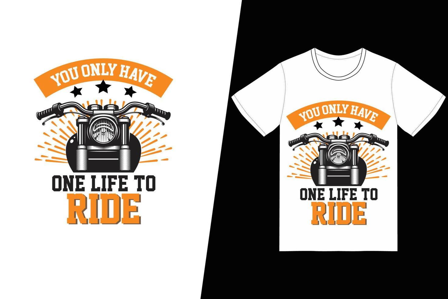 Sie haben nur ein Leben, um T-Shirt-Design zu fahren. Motorrad-T-Shirt-Design-Vektor. für T-Shirt-Druck und andere Zwecke. vektor