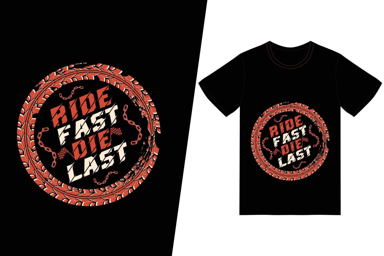 ride fast die last t-shirt design. motorcykel t-shirt design vektor. för t-shirttryck och andra användningsområden. vektor