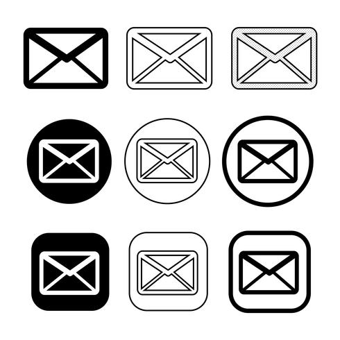 Satz von einfachen Zeichen E-Mail-Symbol Mail-Symbol vektor