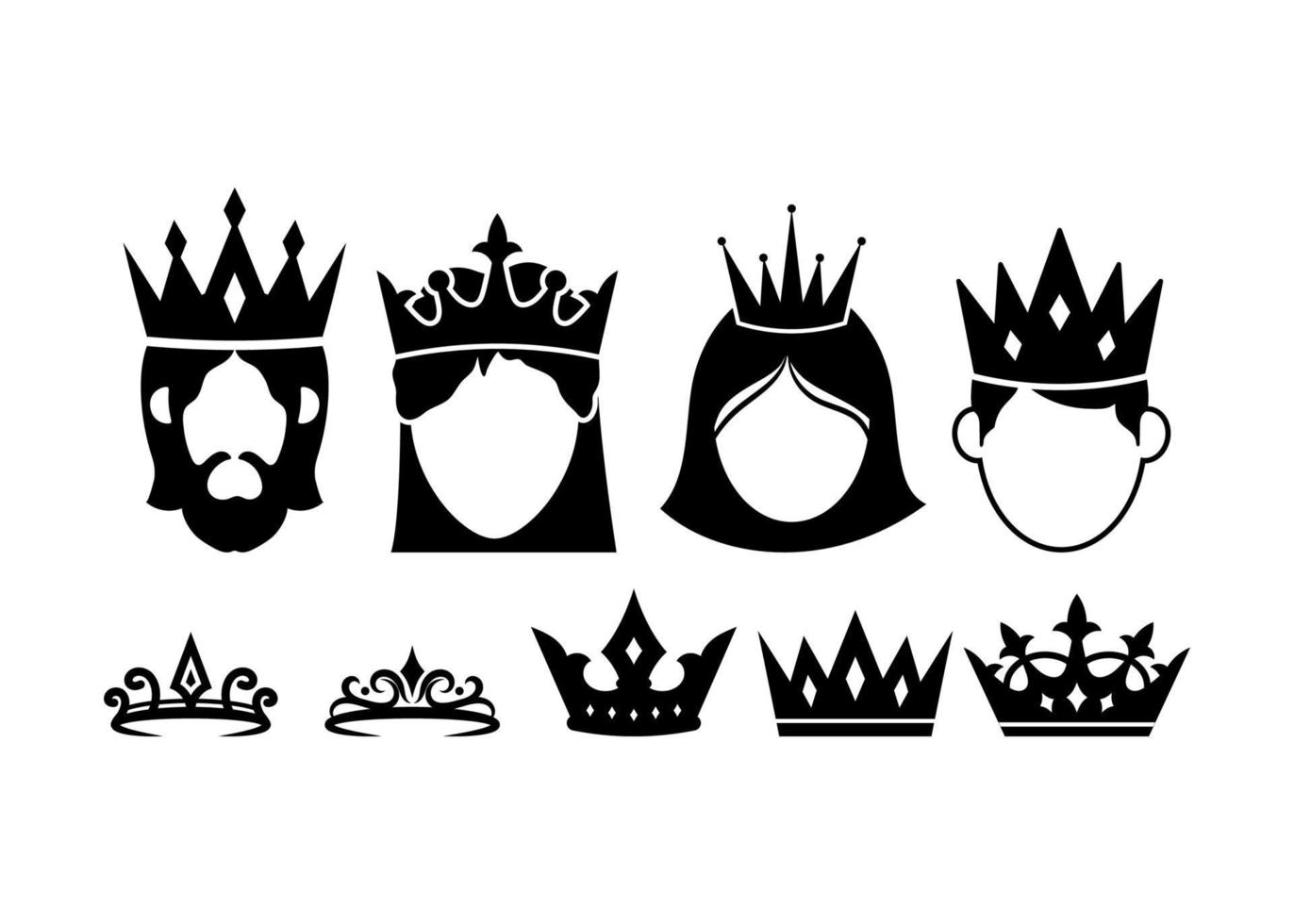kungliga kungariket ikonuppsättning designmall vektor