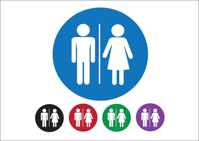 Piktogramm Mann Frau Zeichen Symbole, Toilettenschild oder Toilette Symbol vektor