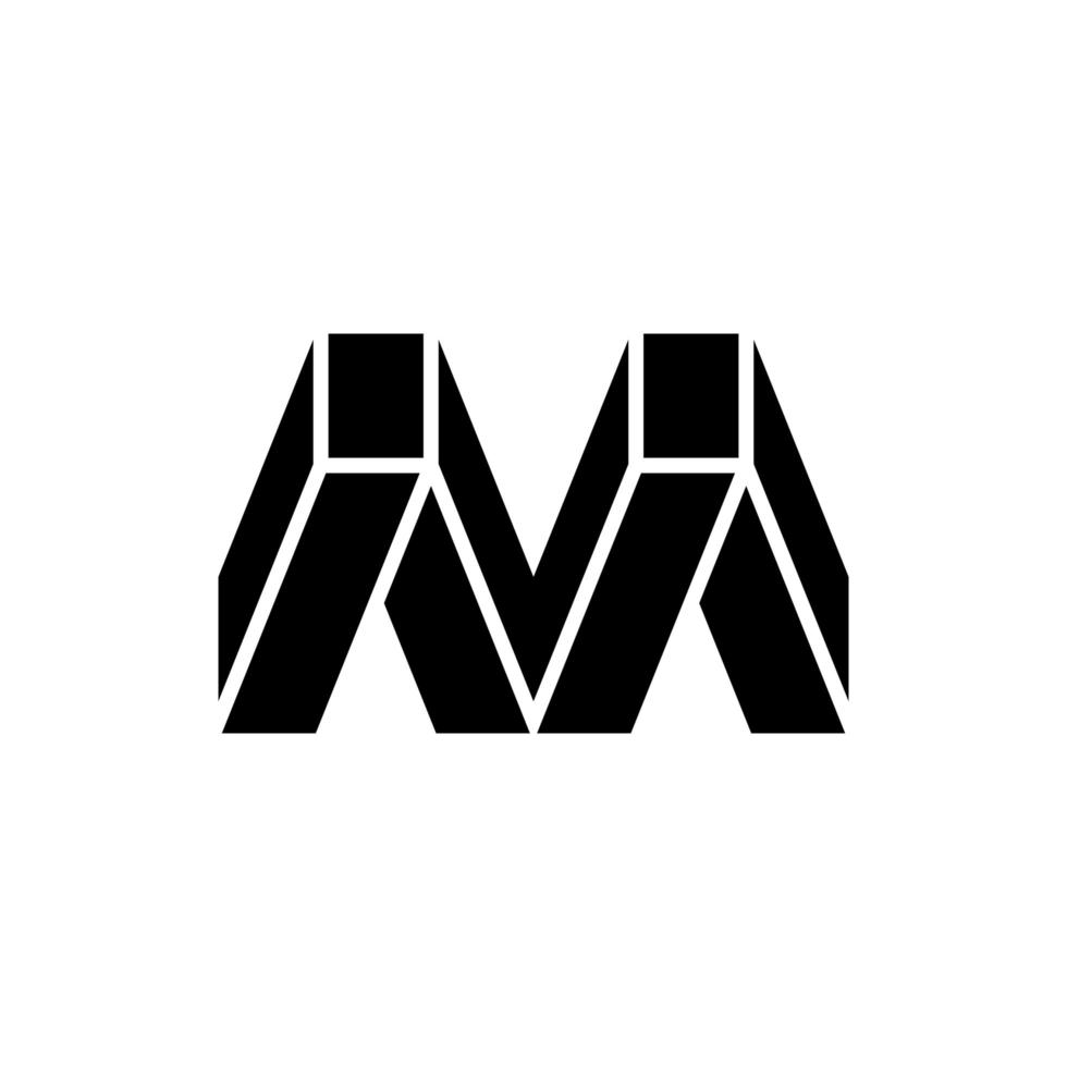 Buchstabe m mit Logo-Design im 3D-Stil vektor