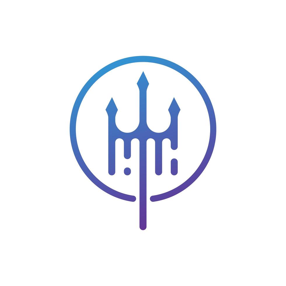 Dreizack-Tech-Logo-Design vektor