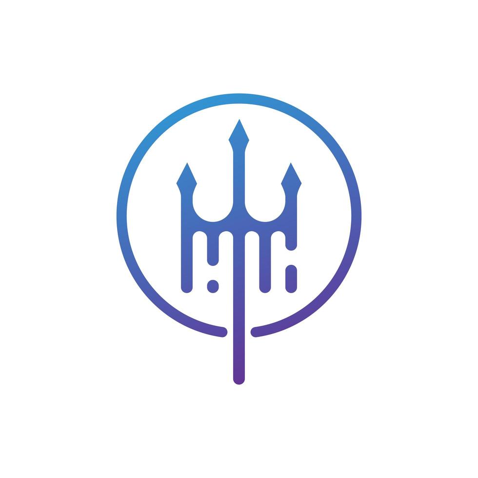 Trident tech-logotypdesign vektor