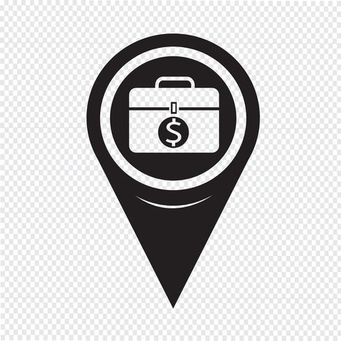 Map Pin Pointer Money-ikonen vektor