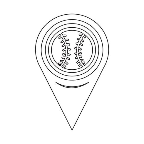 karta pekaren baseball ikon vektor
