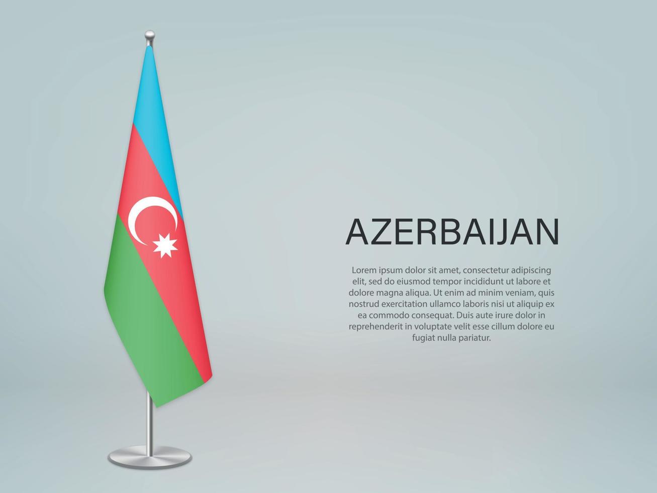azerbajdzjans hängande flagga på stativ. mall för konferens banner vektor