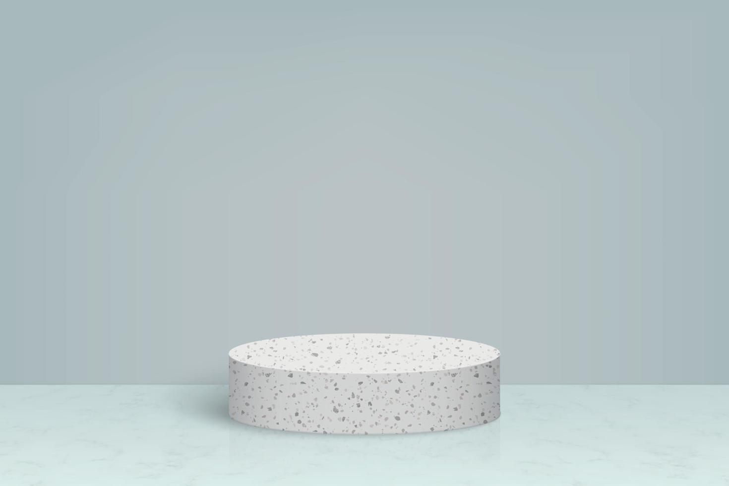 3D minimal scen med terrazzo marmor sten podium, kosmetisk pro mall för din design vektor