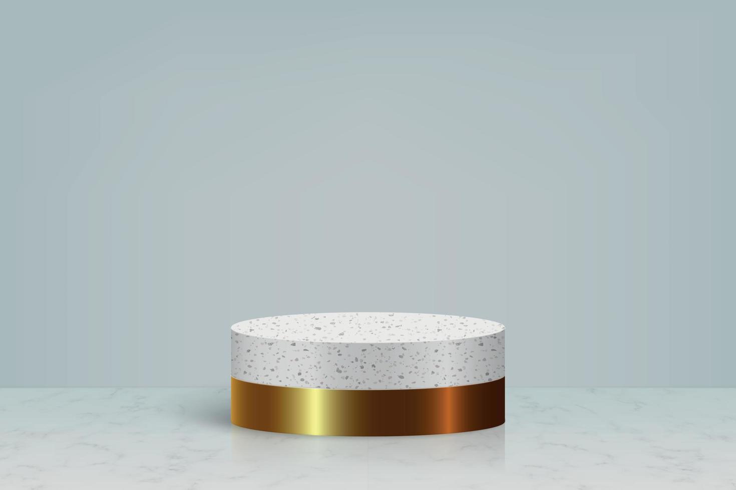 3D-Minimalszene mit goldenem Marmorsteinpodium, kosmetische Produktvorlage für Ihr Design vektor