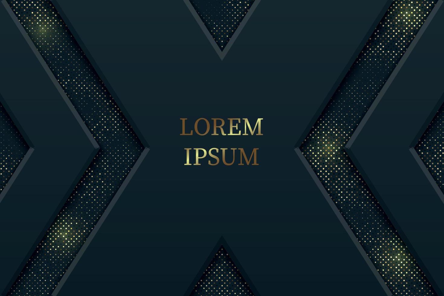 geometrischer schwarzer luxushintergrund mit goldenen elementen, geschnittenes papier vektor