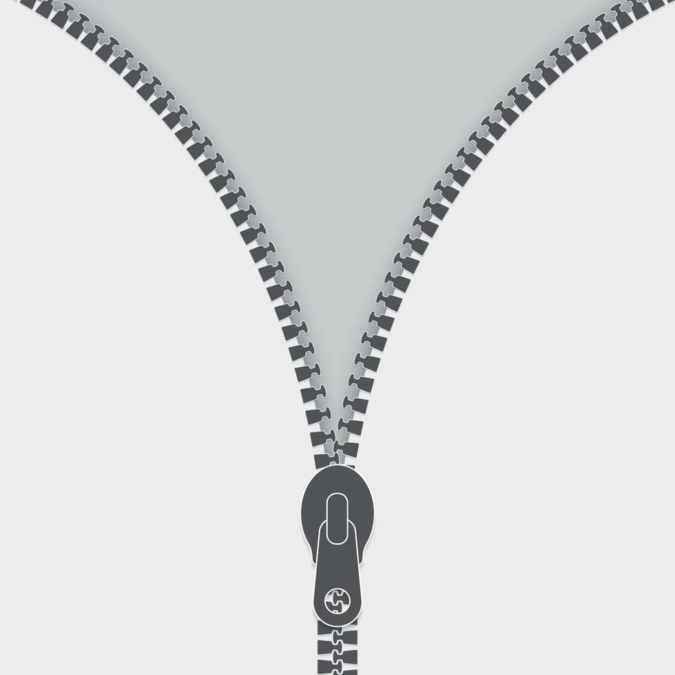 minimales Logo mit offenem Reißverschluss. zip iicon für Ihr Design vektor